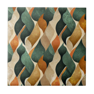 Carreau Motif géométrique Art déco sarcelle et or (4)
