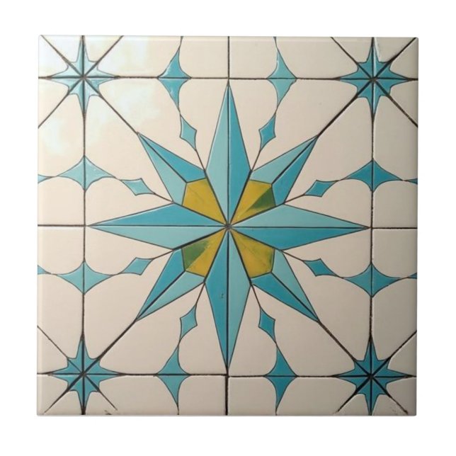 Carreau Motif géométrique atomique moderne du milieu du si (Devant)