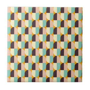 Carreau Motif géométrique avec des demi-cercles qui se che