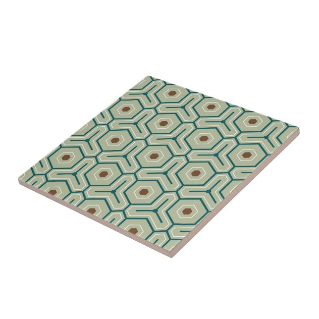 Carreau Motif géométrique avec hexagones entrelacés (Côté)