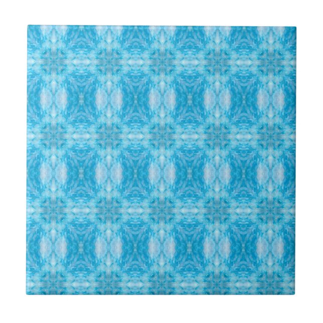 Carreau Motif géométrique bleu ciel arctique (Devant)