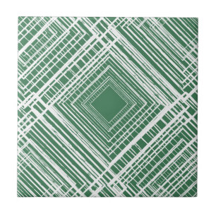 Carreau motif géométrique carré blanc vert