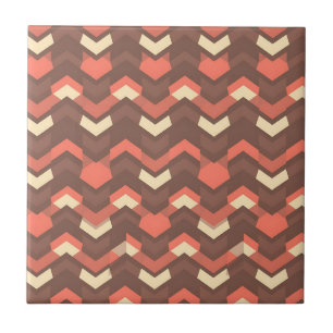 Carreau Motif géométrique chevron rétro moderne du milieu 
