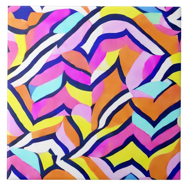 Carreau Motif géométrique coloré artistique (Devant)