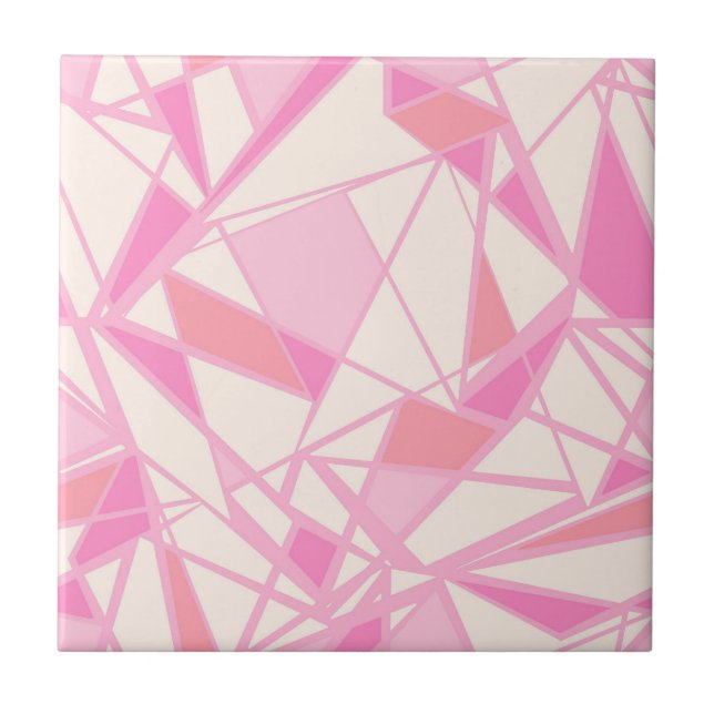 Carreau Motif géométrique couleur abstraite rose  (Devant)