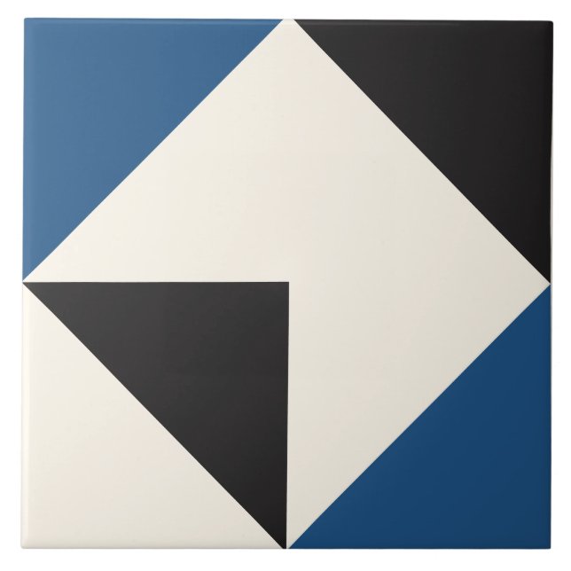 Carreau Motif géométrique de forme moderne bleue (Devant)