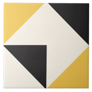 Carreau Motif géométrique de forme moderne jaune