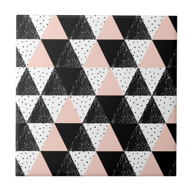 Carreau Motif géométrique de triangle tirée par la main (Devant)
