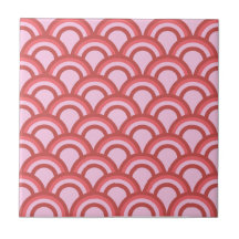 Motif géométrique de vague japonaise en demi-cercl