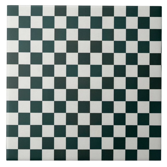 Carreau Motif géométrique décoratif vert foncé blanc grand (Devant)