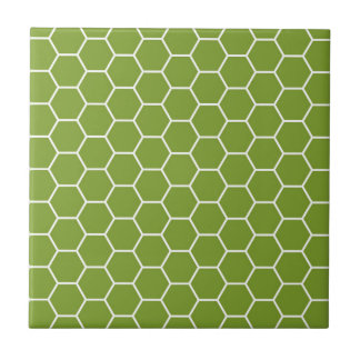 Carreau Motif géométrique d'hexagone vert de nid