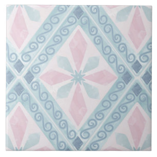 Carreau Motif géométrique diamant bleu