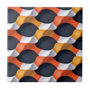 Carreau Motif géométrique d'onde 3D moderne en couleurs vi
