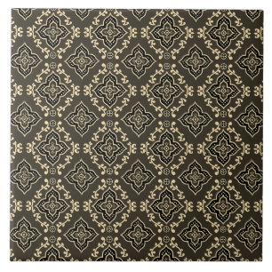 Carreau Motif géométrique doré et marron / Impression indi