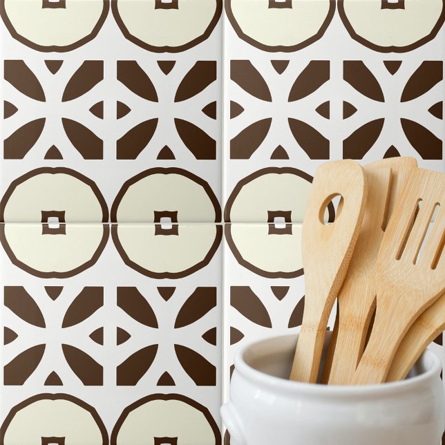 Carreau Motif géométrique en mosaïque blanche et Brown (Créateur téléchargé)