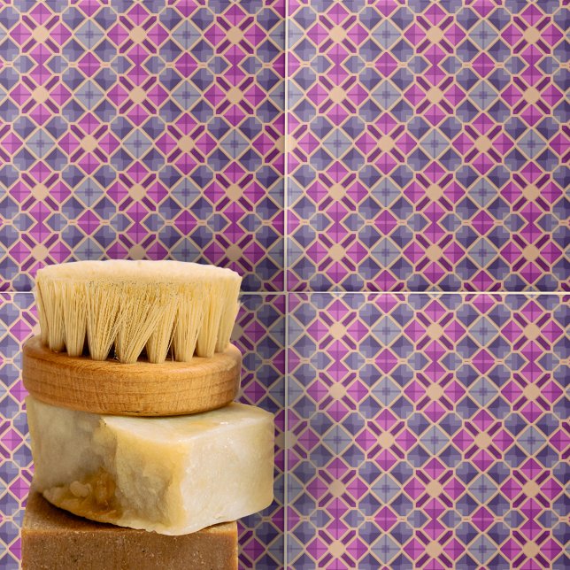 Carreau Motif géométrique en mosaïque bleu violet (Créateur téléchargé)