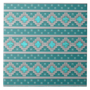 Carreau Motif géométrique en pierre turquoise du sud-ouest
