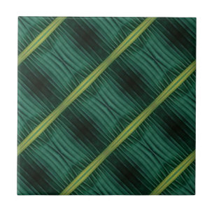 Carreau Motif géométrique feuille verte profonde tropicale