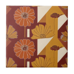 Carreau Motif géométrique floral automnal rustique