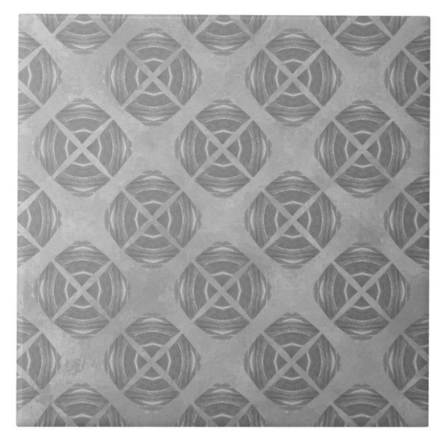 Carreau Motif géométrique gris des croix et des cercles (Devant)