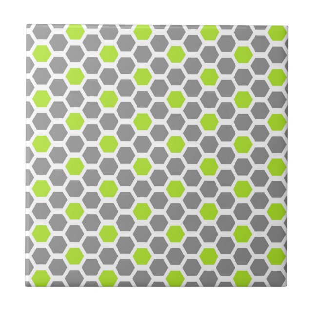 Carreau Motif géométrique hexagonal gris vert citron moder (Devant)