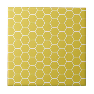 Carreau Motif géométrique jaune à la mode d'hexagone de