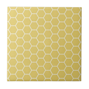 Carreau Motif géométrique jaune d'hexagone de nid