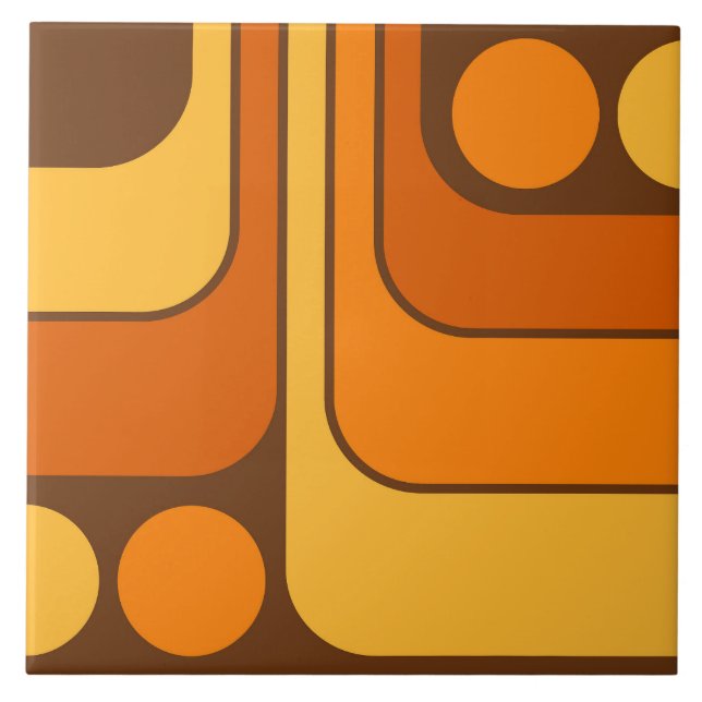 Carreau motif géométrique les années 70 style Vintage rétr (Devant)