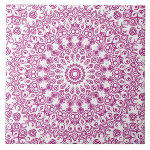 Carreau Motif géométrique Magenta Mandala