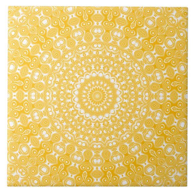 Carreau Motif Géométrique Mandala Doré (Devant)