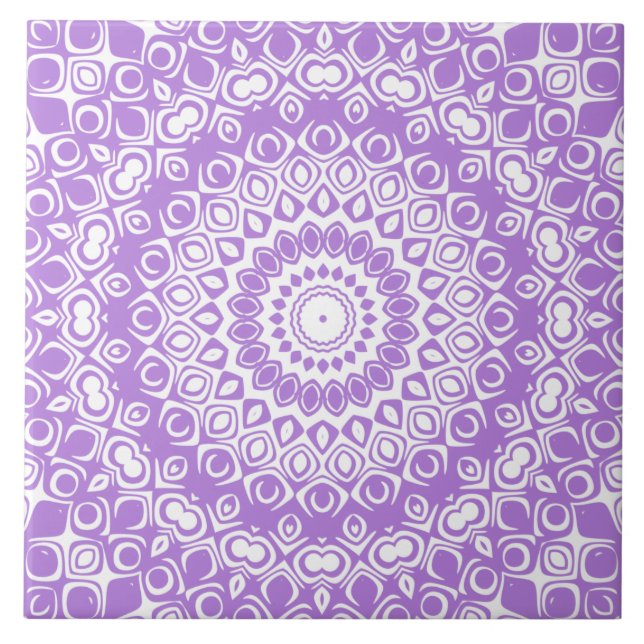 Carreau Motif géométrique mandala lavande (Devant)