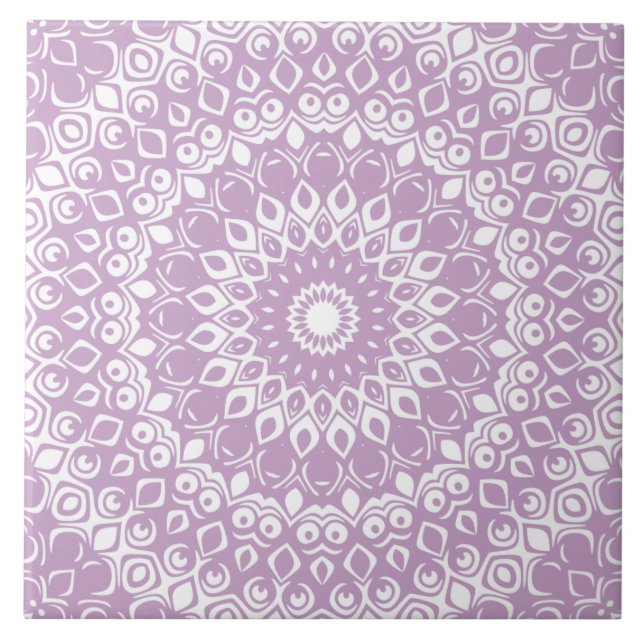Carreau Motif géométrique mandala lilas (Devant)