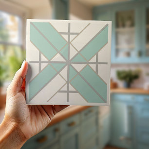 Carreau Motif géométrique moderne #8 Vert marin ID1192