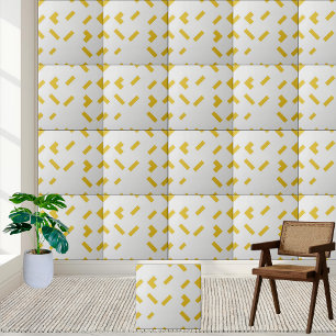 Carreau Motif géométrique moderne jaune et blanc