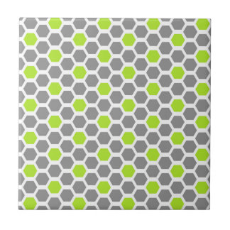 Carreau Motif géométrique moderne Lime Green Grey Hexagon