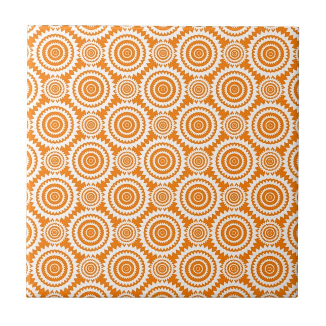 Carreau Motif géométrique moderne orange et blanc de cercl (Devant)