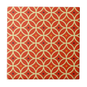 Carreau Motif géométrique moderne rouge orange du milieu d