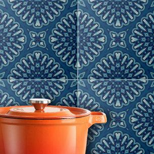 Carreau Motif géométrique Mosaic bleu marine