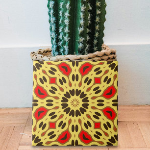 Carreau Motif géométrique Mosaïque orientale rouge jaune