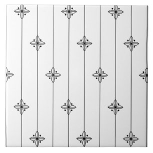 Carreau Motif géométrique noir blanc minimaliste