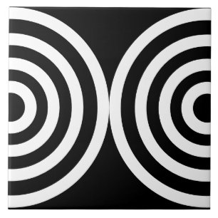 Carreau Motif géométrique noir du milieu du siècle moderne