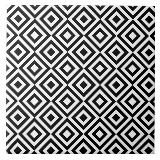 Carreau Motif géométrique noir et blanc (Devant)