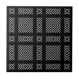Carreau Motif géométrique noir et blanc Ama