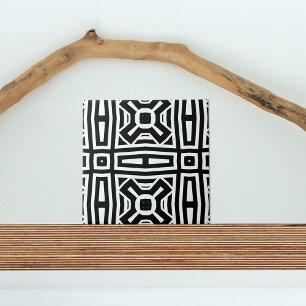 Carreau Motif géométrique Op Art Abstrait noir et blanc