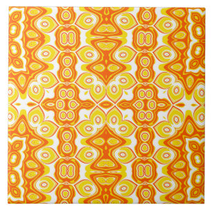 Carreau Motif géométrique orange et jaune