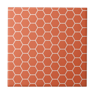 Carreau Motif géométrique orange lumineux d'hexagone de