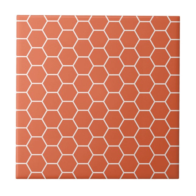 Carreau Motif géométrique orange lumineux d'hexagone de (Devant)