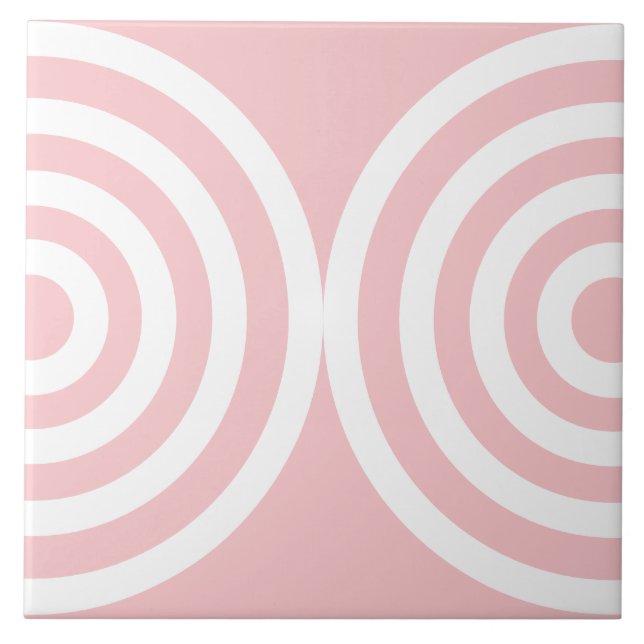 Carreau Motif géométrique rose du milieu du siècle moderne (Devant)