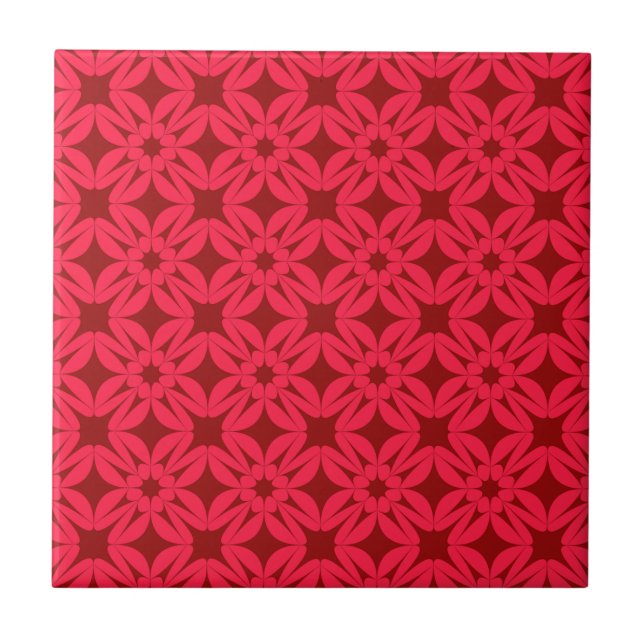 Carreau Motif géométrique rouge orné (Devant)