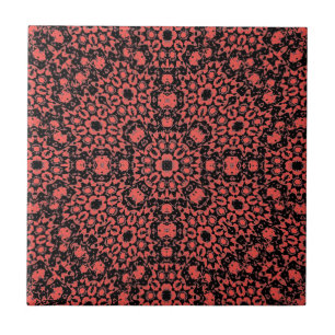 Carreau Motif géométrique rouge pour la table de salle de